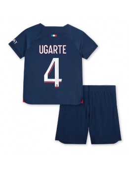 Billige Paris Saint-Germain Manuel Ugarte #4 Hjemmedraktsett Barn 2023-24 Kortermet (+ Korte bukser)